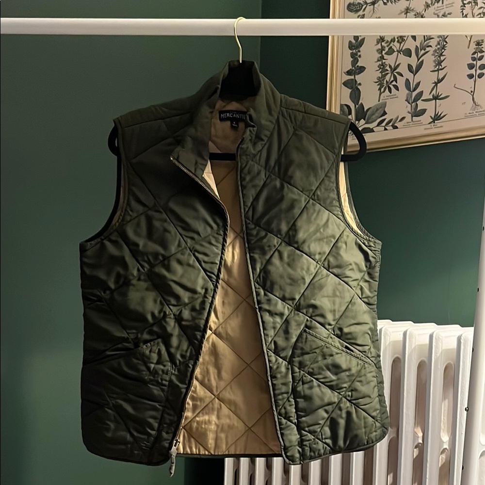 J. Crew Olive Green Quilted Vest